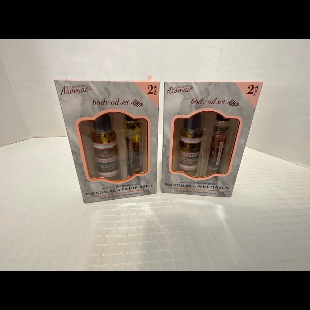 Goldessence Essential Oil and Dried Flowers Rose and Lavender New In Box